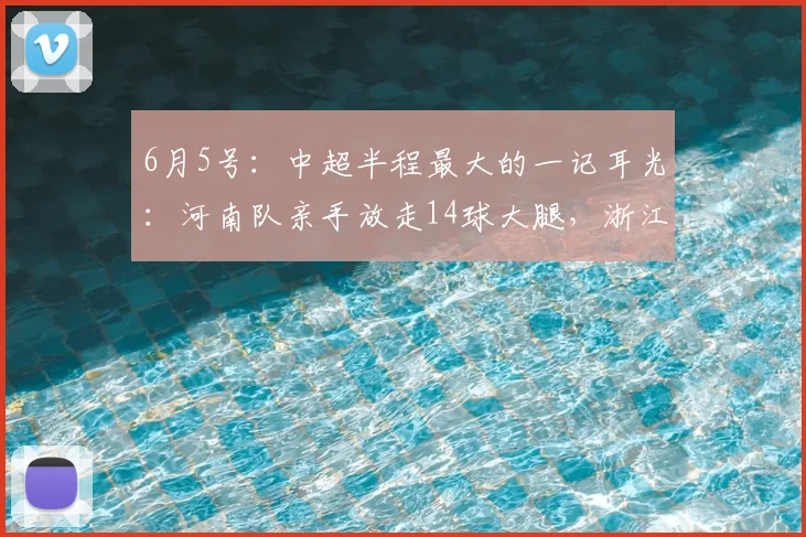 6月5号:中超半程最大的一记耳光:河南队亲手放走14球大腿,浙江队弯腰就捡_卡多索_赛季_进球数
